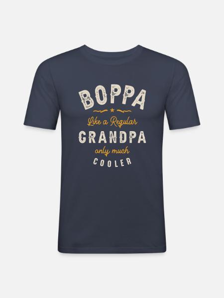 Boppa Like a Regular Grandpa - Men's Slim Fit T-Shirt - navy