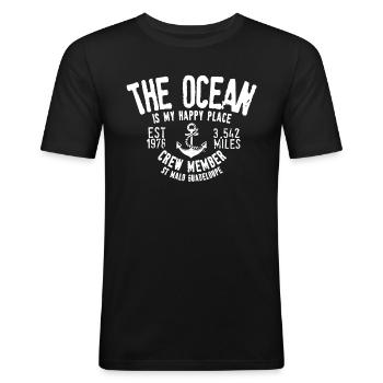 French Transat rum regatta - Men's Slim Fit T-Shirt - black - Front - Nik (191cm)