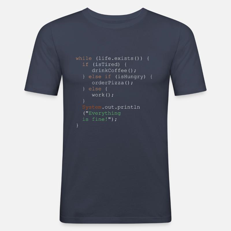 Programmierung, Programmierer und Programmcode - Männer Slim Fit T-Shirt - Navy