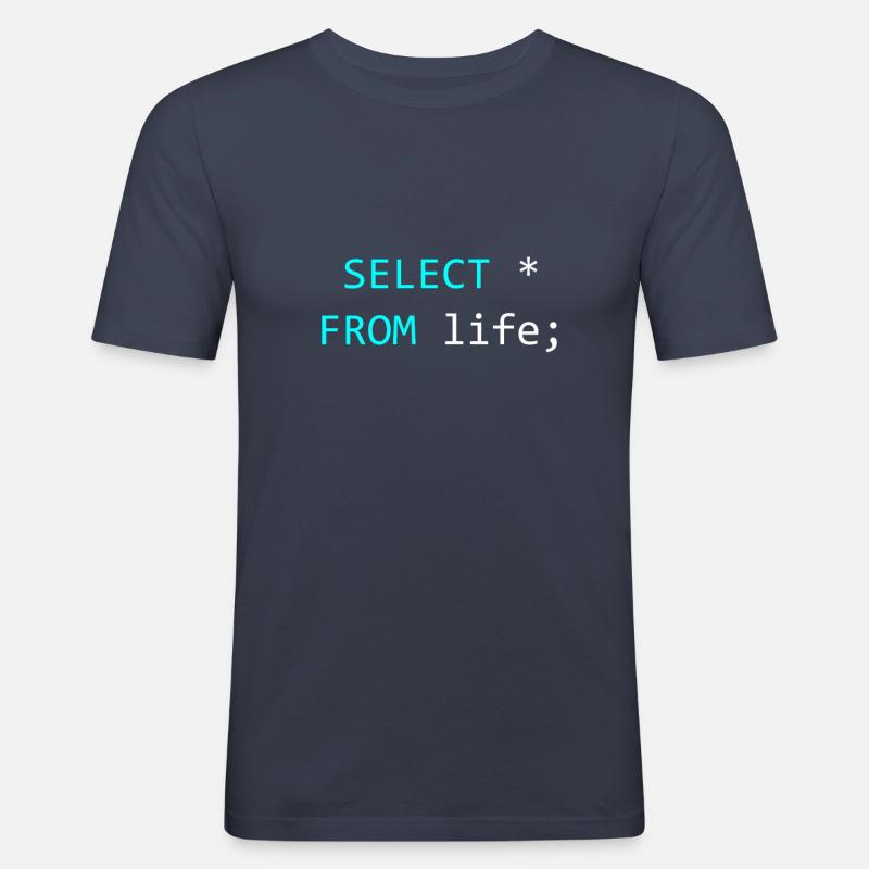 Geschenkidee für SQL-Coder - Männer Slim Fit T-Shirt - Navy