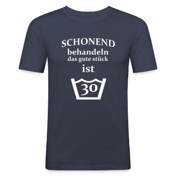 30. Geburtstag 30 - Männer Slim Fit T-Shirt - Navy - Vorne - Nik (191cm)
