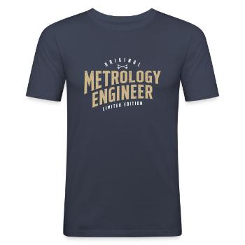 Messtechniker Lustige Berufsbezeichnung Beruf - Männer Slim Fit T-Shirt - Navy - Vorne - Nik (191cm)