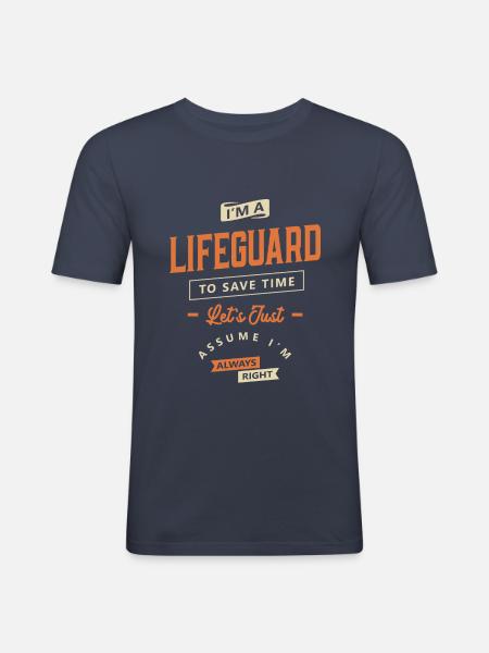Lifeguard Funny Job Title Profession - Men's Slim Fit T-Shirt - navy
