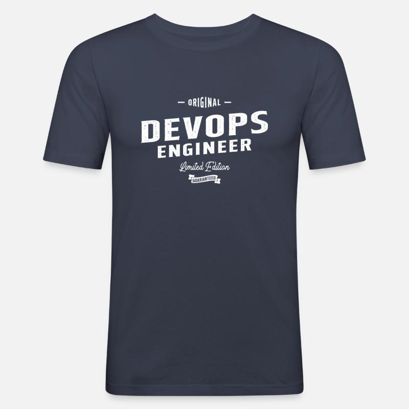 Devops Engineer Lustige Berufsbezeichnung Beruf - Männer Slim Fit T-Shirt - Navy