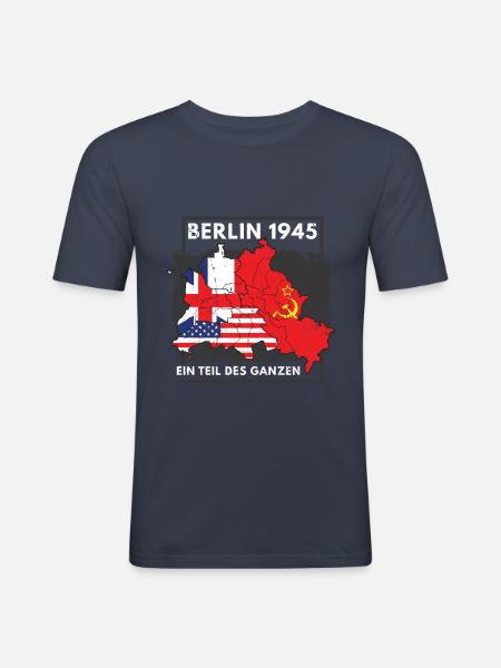 Berlin 1945 Teilung Zone - Männer Slim Fit T-Shirt - Navy
