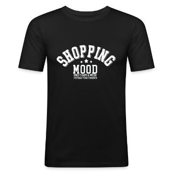 Shopping mood - Men's Slim Fit T-Shirt - black - Front - Nik (191cm)
