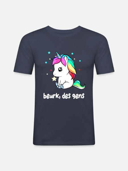 Beurk des gens - T-shirt près du corps Homme - bleu marine