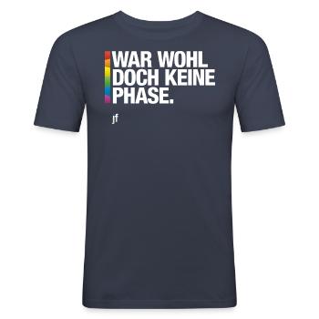 Doch keine Phase - Männer Slim Fit T-Shirt - Navy - Vorne - Nik (191cm)