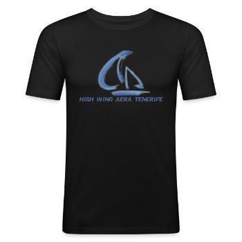 High WIND psd - Männer Slim Fit T-Shirt - Schwarz - Vorne - Nik (191cm)