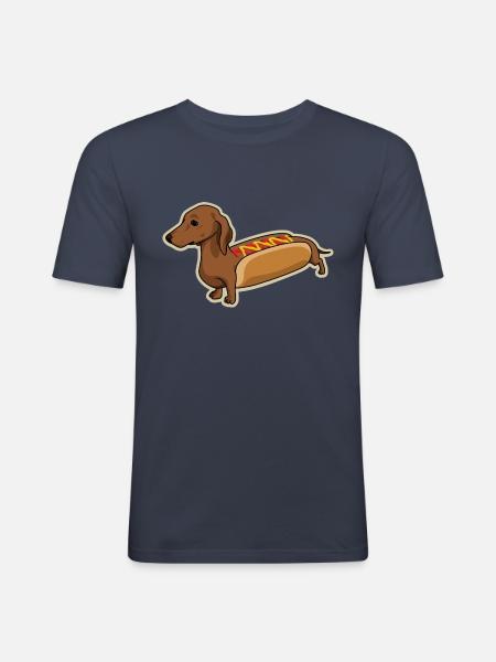 Hot Dog - Men's Slim Fit T-Shirt - navy