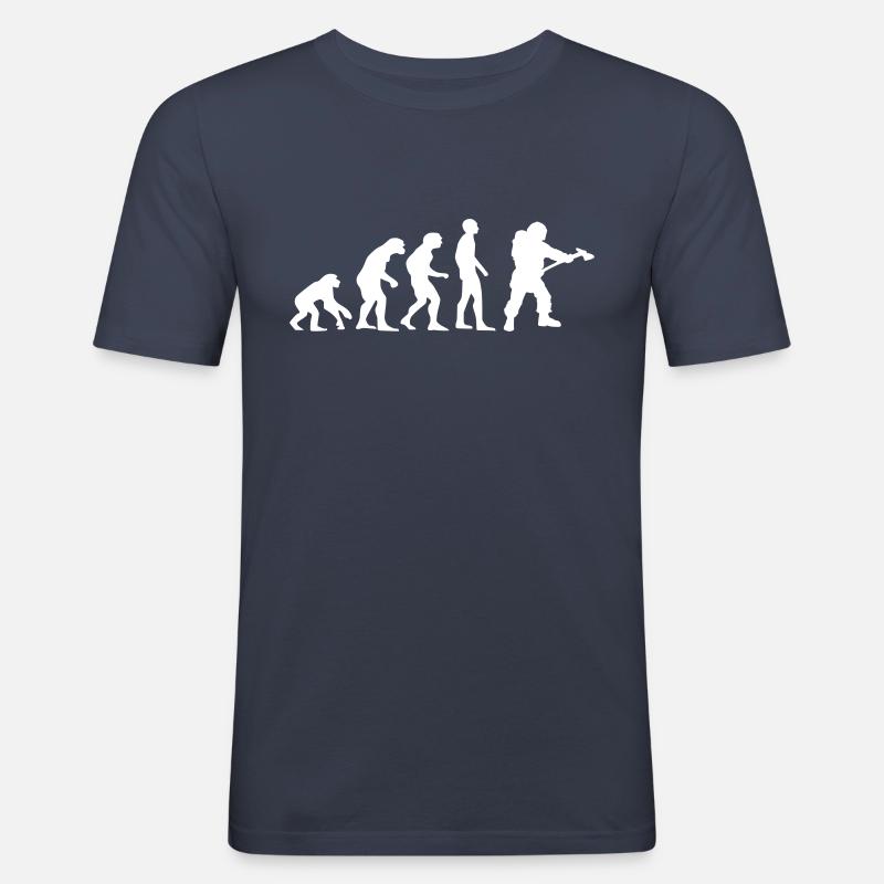 evolution Feuerwehrmann - Männer Slim Fit T-Shirt - Navy