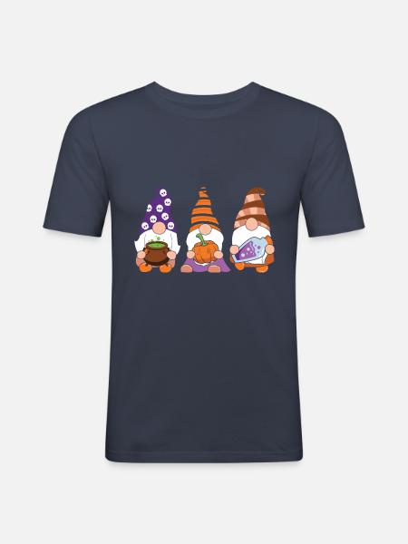 Halloween Gnome - Männer Slim Fit T-Shirt - Navy