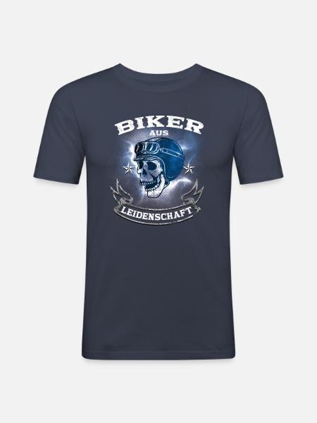 Biker aus Leidenschaft - Männer Slim Fit T-Shirt - Navy