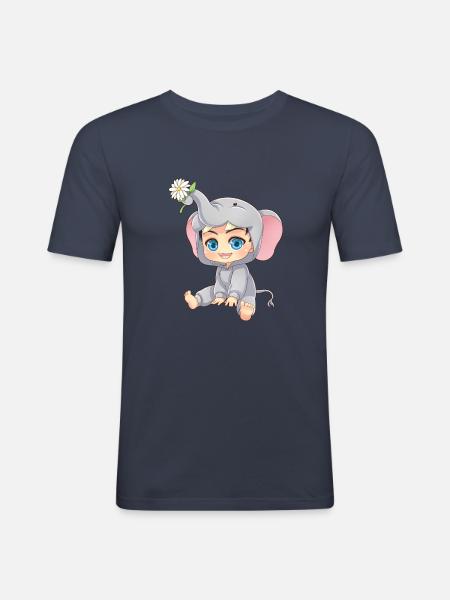 La collection d'éléphant MOSBIES - T-shirt près du corps Homme - bleu marine