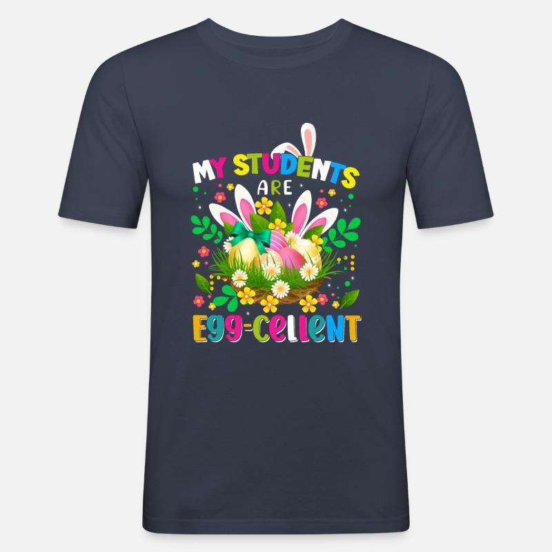 Easter Easter Easter Eggs - Men's Slim Fit T-Shirt - navy