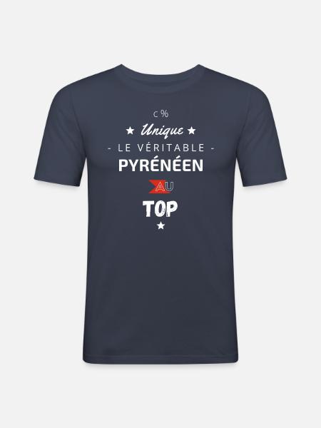Le véritable pyrénéen au top - T-shirt près du corps Homme - bleu marine