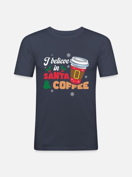 Cadeaux de Noël Noël - T-shirt près du corps Homme - bleu marine