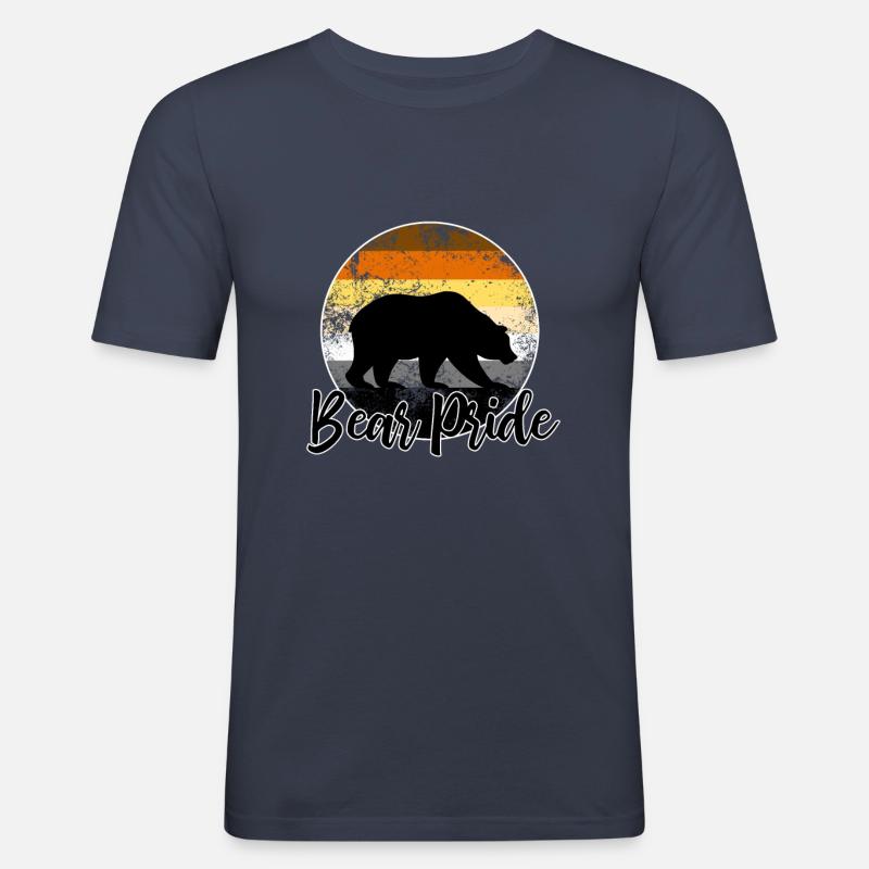 Bear Pride - CSD LGBT Community schwule Bären - Männer Slim Fit T-Shirt - Navy