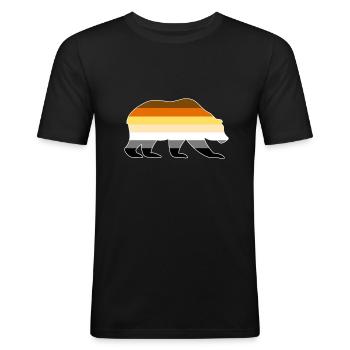 Bear Community - Bären Community CSD LGBT Bären - Männer Slim Fit T-Shirt - Schwarz - Vorne - Nik (191cm)