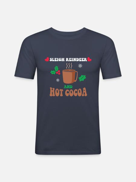 Cadeaux de Noël Noël - T-shirt près du corps Homme - bleu marine
