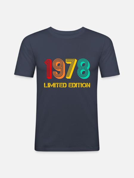 1978 né Né 1978 Cadeau Anniversaire - T-shirt près du corps Homme - bleu marine