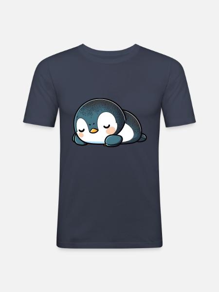 Bébé pingouin - T-shirt près du corps Homme - bleu marine