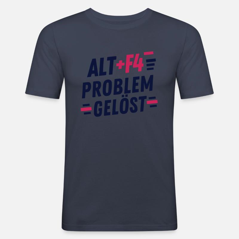 ALT F4 PROBLEM SOLVED - Männer Slim Fit T-Shirt - Navy