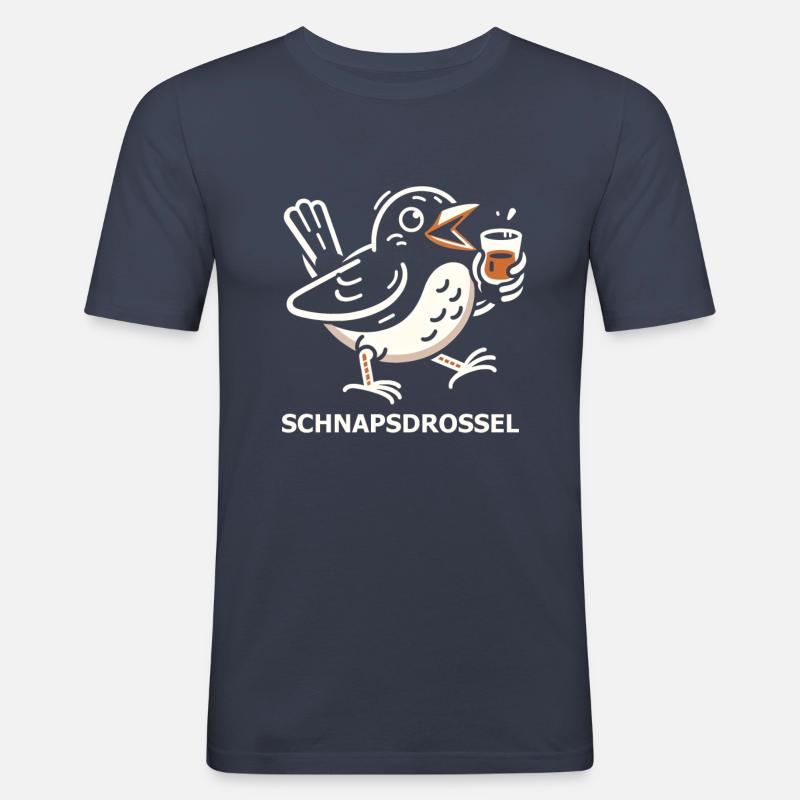 Schnapsdrossel - Männer Slim Fit T-Shirt - Navy