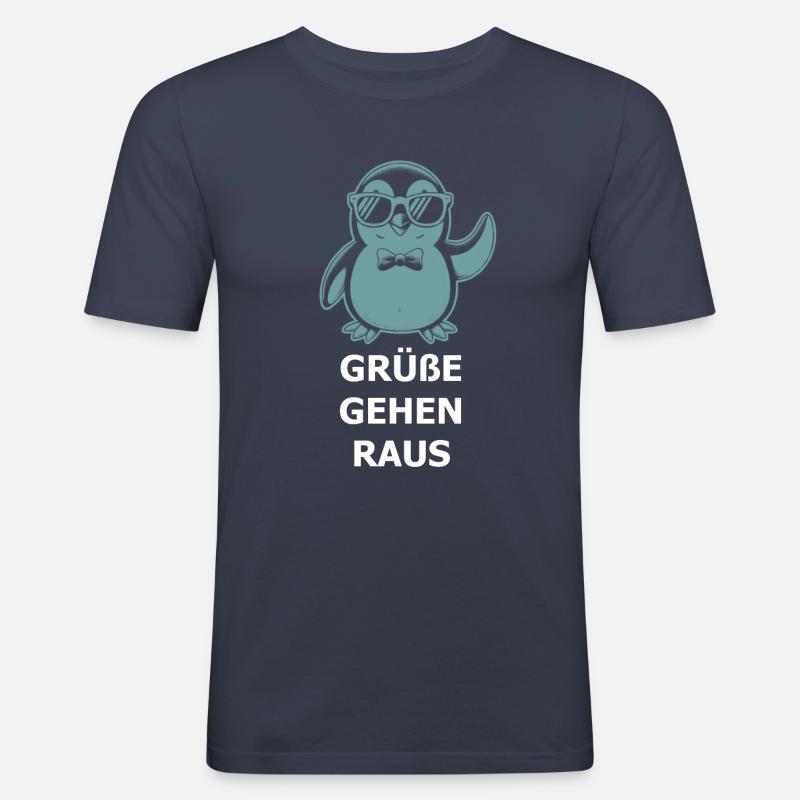 Pinguin Sonnebrille - Männer Slim Fit T-Shirt - Navy
