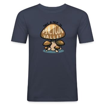 Silicon Valley Psilicon Psilocibin - Männer Slim Fit T-Shirt - Navy - Vorne - Nik (191cm)