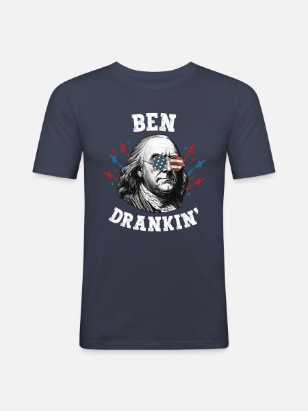 Suck It England 4th Of July Men USA Patriotic Ben - Men's Slim Fit T-Shirt - navy