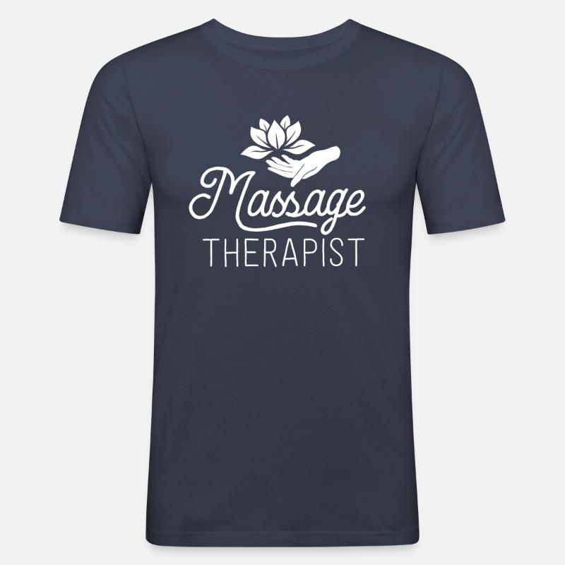 Massagetherapeut Massagetherapie Geschenk Spa Shirt - Männer Slim Fit T-Shirt - Navy