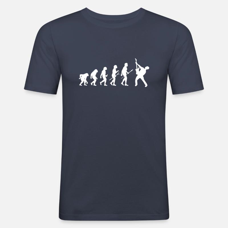 Evolution Gitarrist - Männer Slim Fit T-Shirt - Navy