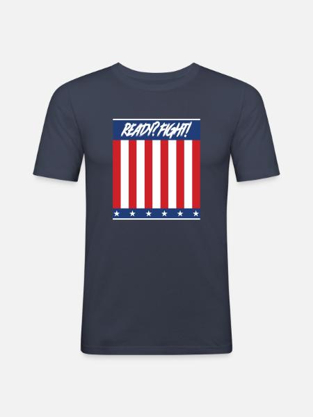 Ready? Fight! - Men's Slim Fit T-Shirt - navy