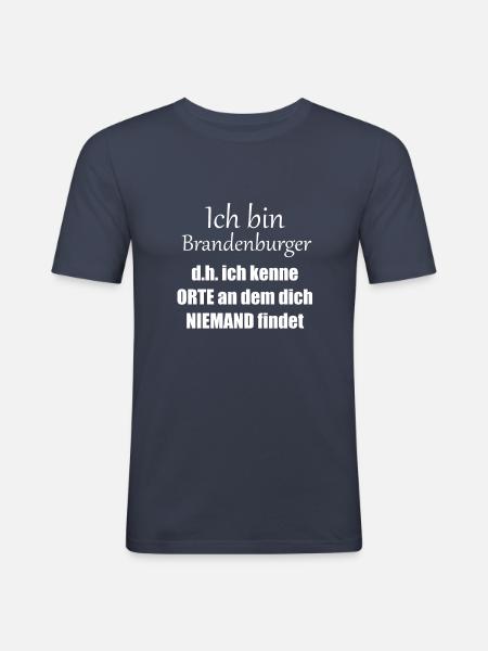 Brandenburg - Männer Slim Fit T-Shirt - Navy