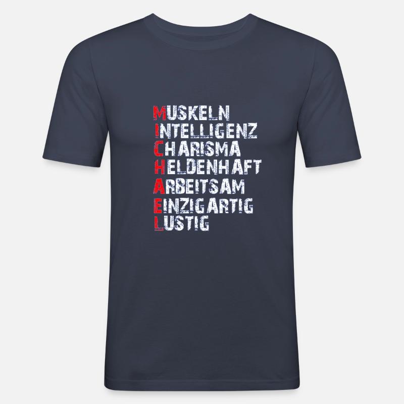 Michael - Männer Slim Fit T-Shirt - Navy