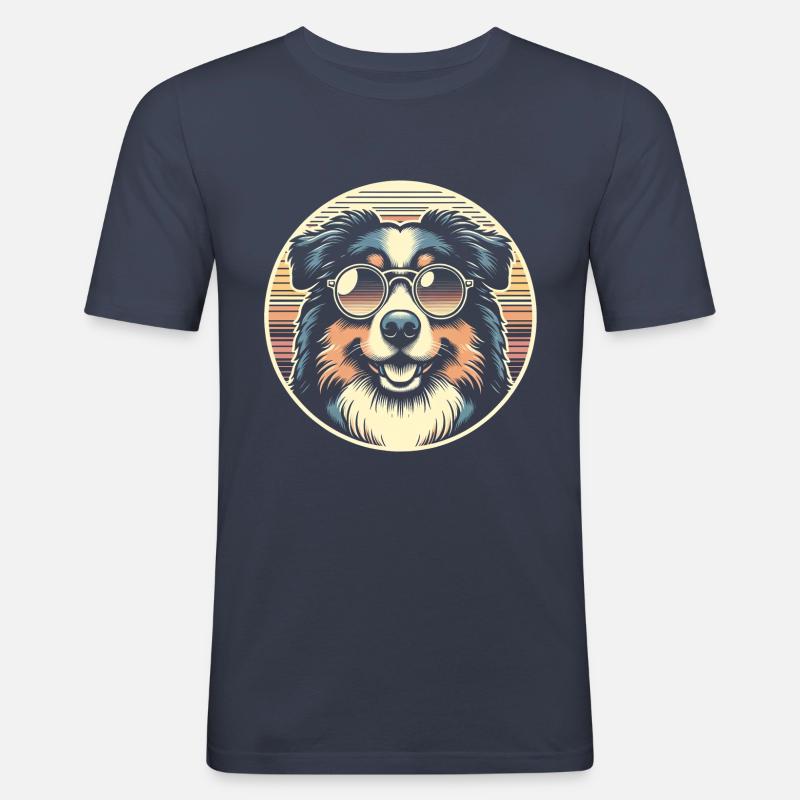 Australian Shepherd - Männer Slim Fit T-Shirt - Navy