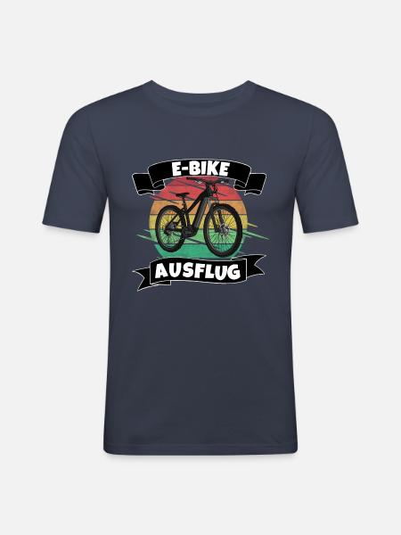 E Bike Ausflug - Männer Slim Fit T-Shirt - Navy