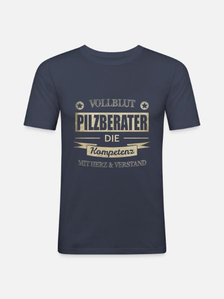 Pilzberater Spruch - Männer Slim Fit T-Shirt - Navy