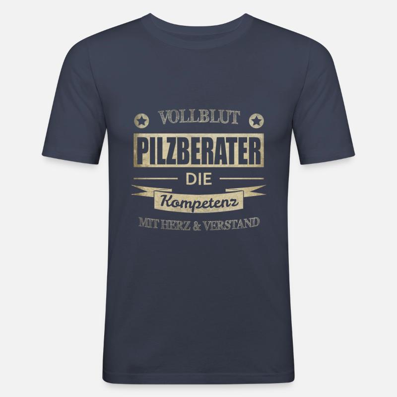 Pilzberater Spruch - Männer Slim Fit T-Shirt - Navy