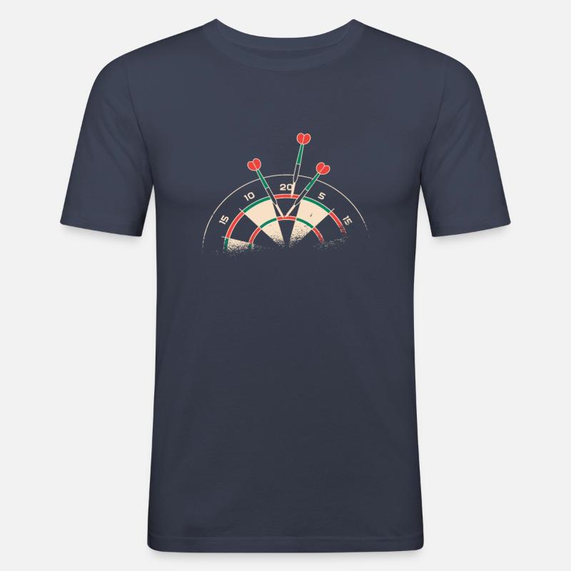 Fléchettes Fléchettes Fléchettes Fléchettes - T-shirt près du corps Homme - bleu marine
