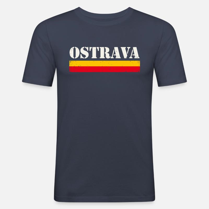 Ostrava - Männer Slim Fit T-Shirt - Navy