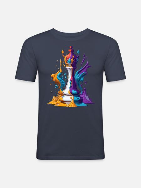 Pièce d'échecs - T-shirt près du corps Homme - bleu marine