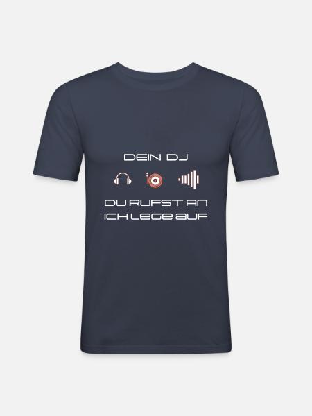 DJ T-Shirt - Männer Slim Fit T-Shirt - Navy
