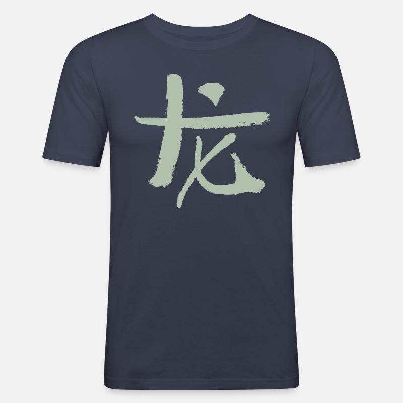 Drache - Chinesisch - Männer Slim Fit T-Shirt - Navy
