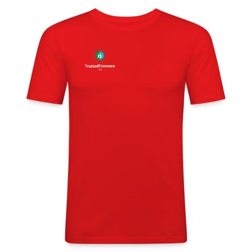 TrustedFirmware Logo vertical white - Men's Slim Fit T-Shirt