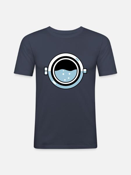 Machine à laver - T-shirt près du corps Homme - bleu marine
