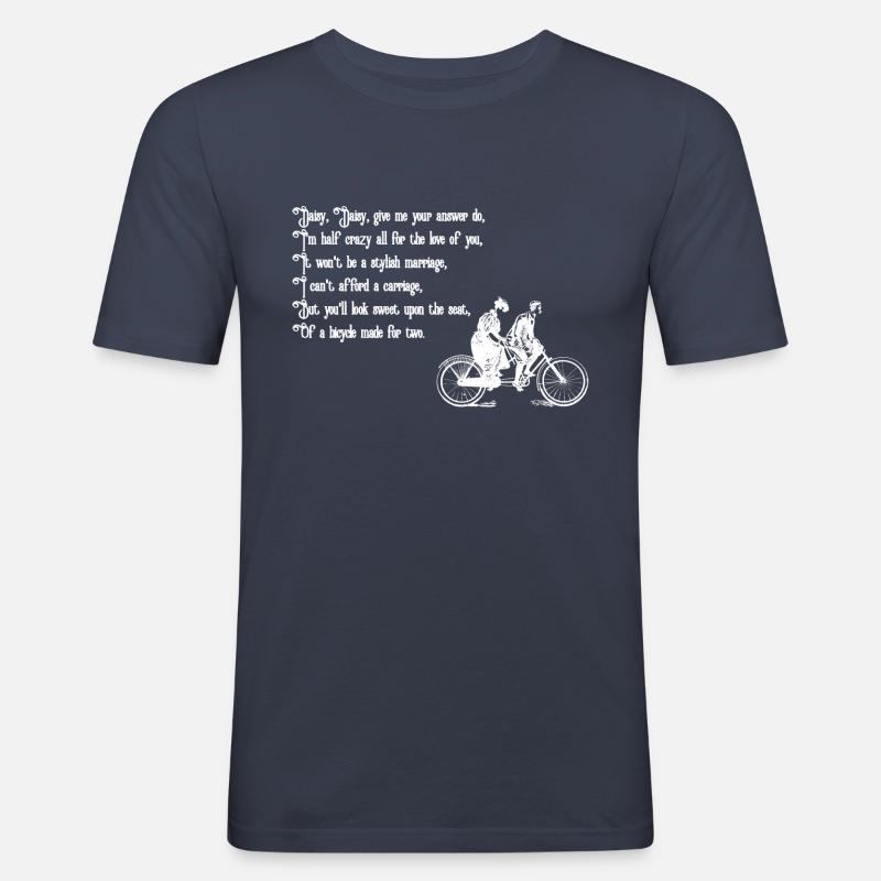 Daisy Daisy (White Text) - Men's Slim Fit T-Shirt - navy