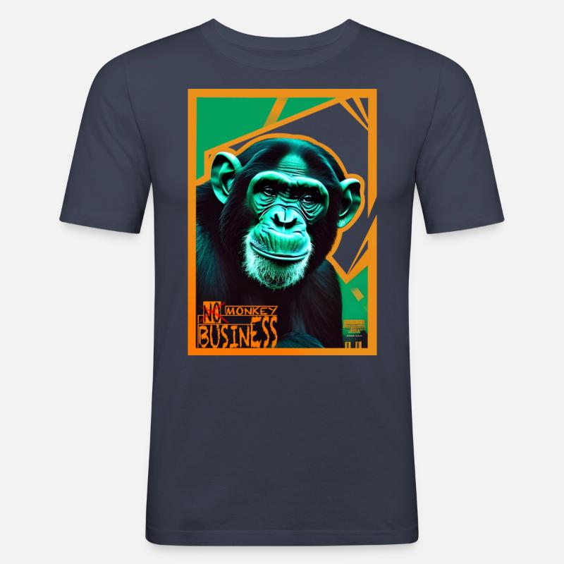 Affe - Männer Slim Fit T-Shirt - Navy