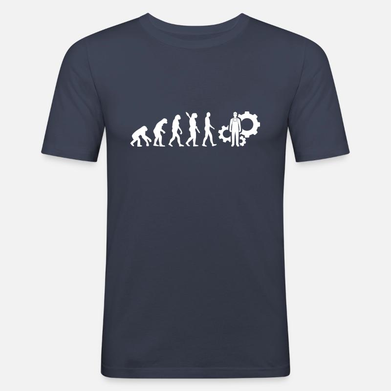 Evolution Technician Technology White - Men's Slim Fit T-Shirt - navy